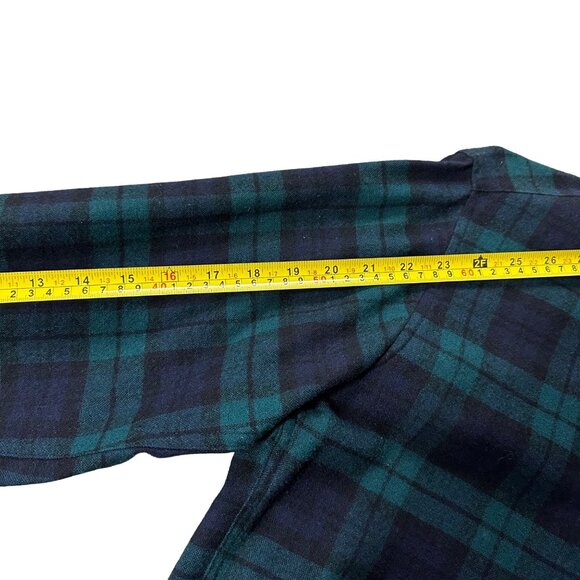 Vintage Pendleton Wool Shirt Plaid Medium Green Blue Button Up 1960s Flannel - Picture 8 of 8